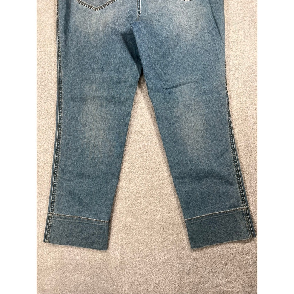 Chicos Medium Wash Blue Denim Pull On Ankle Pants Slim Comfort Stretch Size 2 - Picture 9 of 11